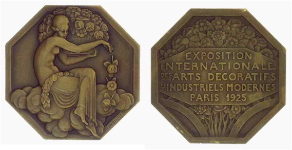 Description: Pierre Turin Art Deco medal
