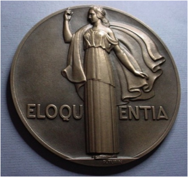Description: Eloquentia medal by Pierre Turin